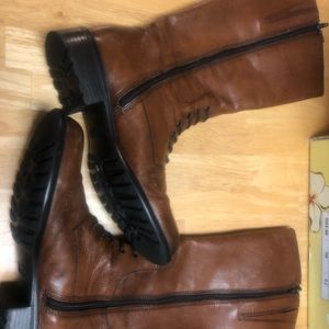 Medium brown lace up riding boots